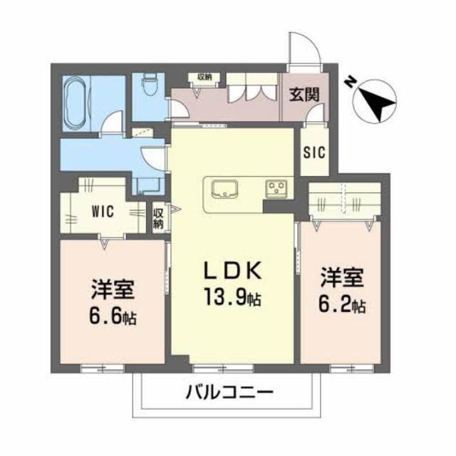 グランエス長束(2LDK/2階)の間取り写真