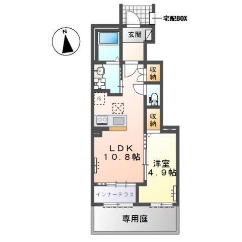 下野市下石橋アパート(1LDK/1階)の間取り写真