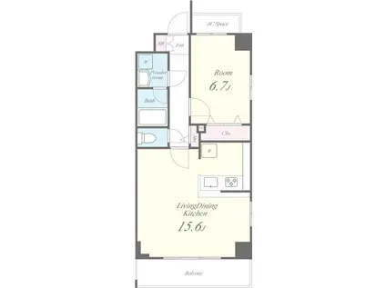 パトリス小豆沢(1LDK/5階)の間取り写真