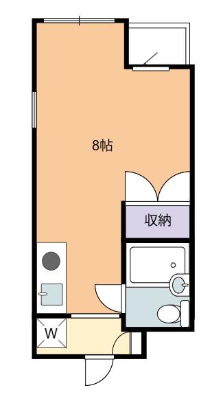 志ほ川ビル(ワンルーム/4階)の間取り写真