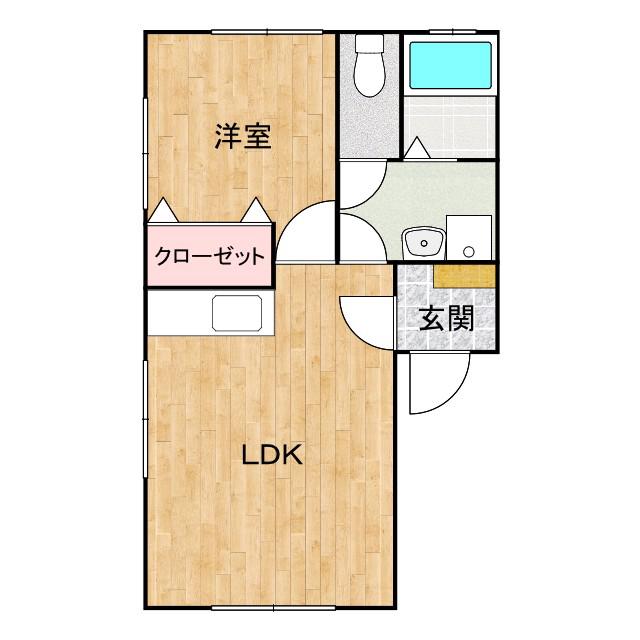 MONO(1LDK/1階)の間取り写真