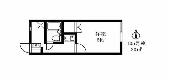 サザンコーポ(1K/1階)の間取り写真