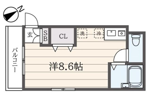 GMJレジデンス(ワンルーム/2階)の間取り写真