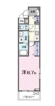 カンパニュール(1K/3階)の間取り写真