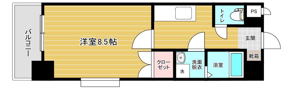 リファレンス門司駅前(1K/7階)の間取り写真