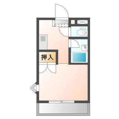 アーベイン三木パートII(1K/4階)の間取り写真