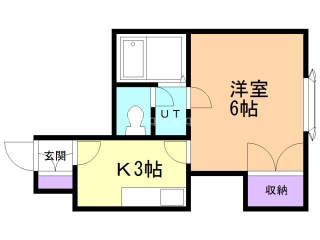 メゾンカレッジ(1K/2階)の間取り写真