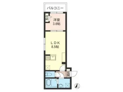 クレールコート秋津(1LDK/3階)の間取り写真