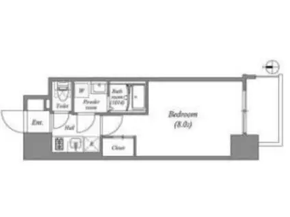 アドバンス大阪シック(1K/8階)の間取り写真