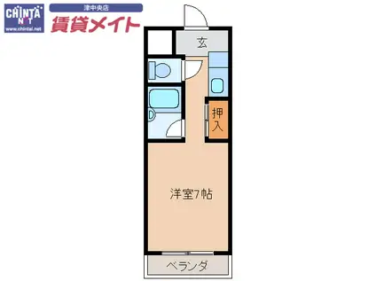 WIN・24(ワンルーム/2階)の間取り写真