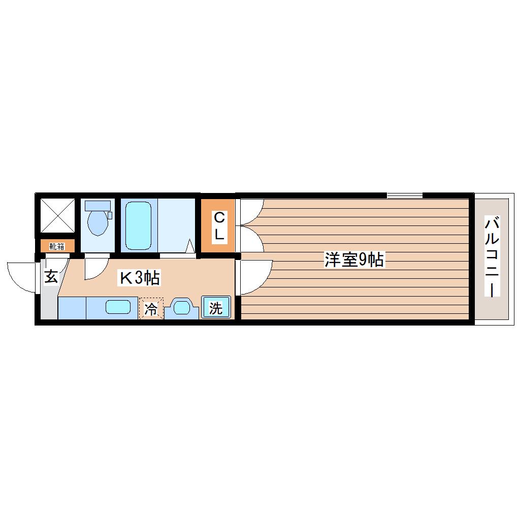 サンフィット南仙台(1K/1階)の間取り写真