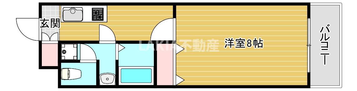 HSマンション(1K/5階)の間取り写真