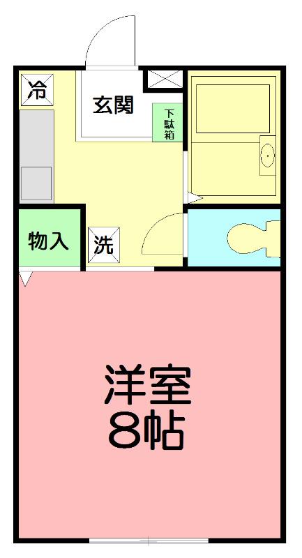 SOLEGIOエス(1K/2階)の間取り写真