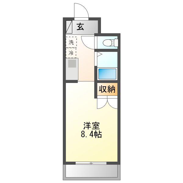 ドムスセピア(1K/3階)の間取り写真