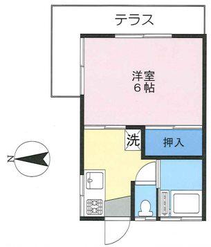 キングハウス(1K/1階)の間取り写真