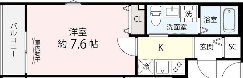 グレアス勝田台(1K/3階)の間取り写真