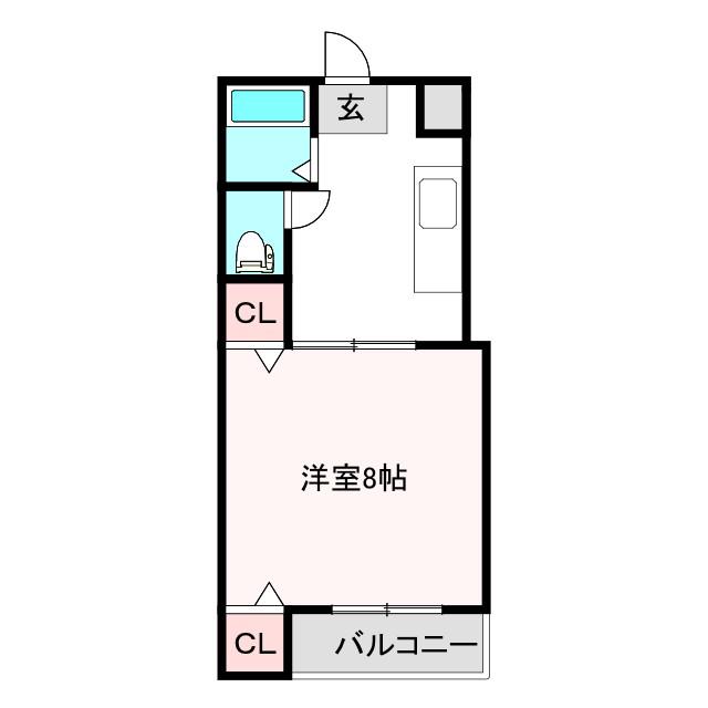 グレースメゾンミネ(1K/2階)の間取り写真