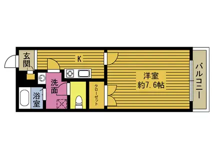 アムールメゾンあずさ(1K/3階)の間取り写真