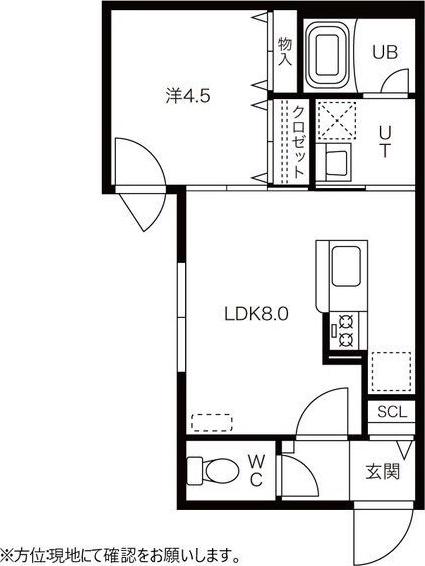 グランドサクセス北6条(1LDK/3階)の間取り写真