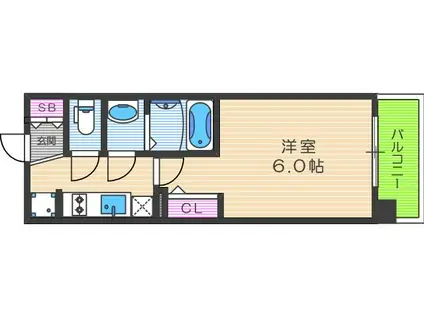 エステムプラザ福島ジェネル(1K/3階)の間取り写真