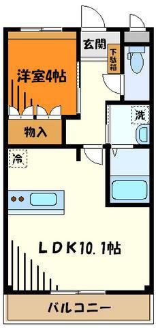 エトワール大和田(1LDK/3階)の間取り写真