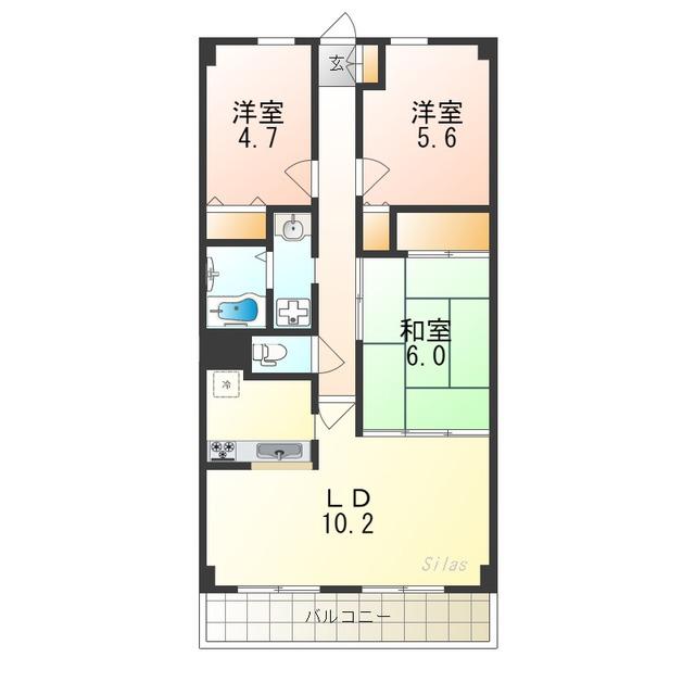 フィオーレ白鷺(3LDK/1階)の間取り写真