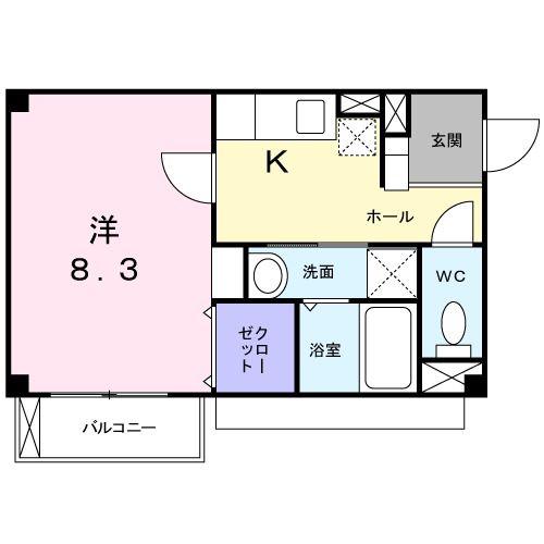 グレイス(1K/1階)の間取り写真