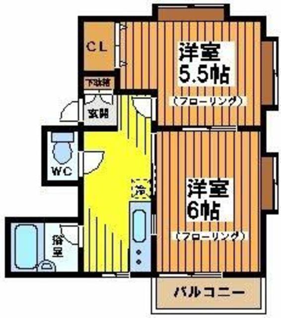 ガルテン3(2K/2階)の間取り写真