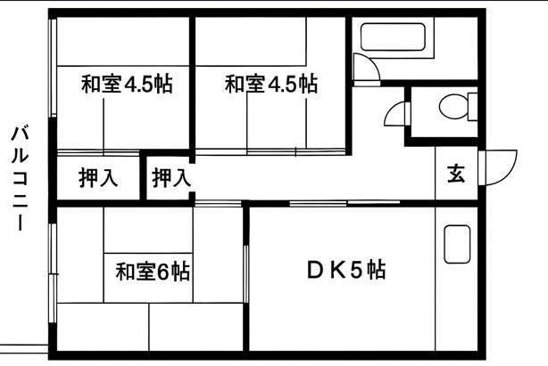 コーポ松豊(3DK/4階)の間取り写真