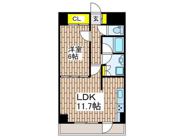 KENEDIX藤沢(1LDK/8階)の間取り写真