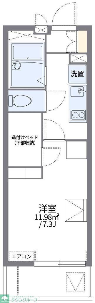 レオパレスハレ マレコ(1K/1階)の間取り写真