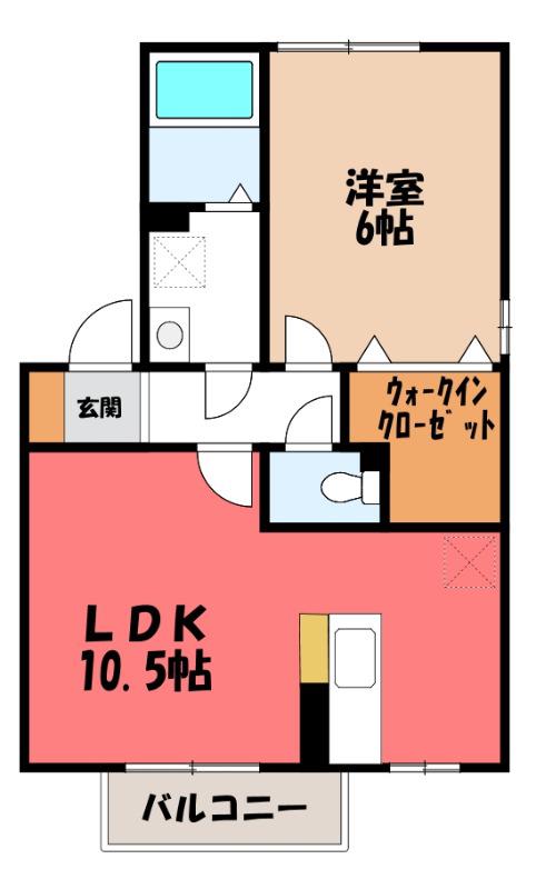 セジュール宮前壱番館(1LDK/2階)の間取り写真