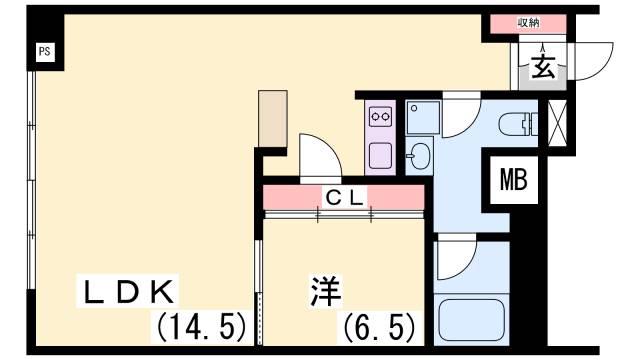 イーストコート2番街(1LDK/10階)の間取り写真