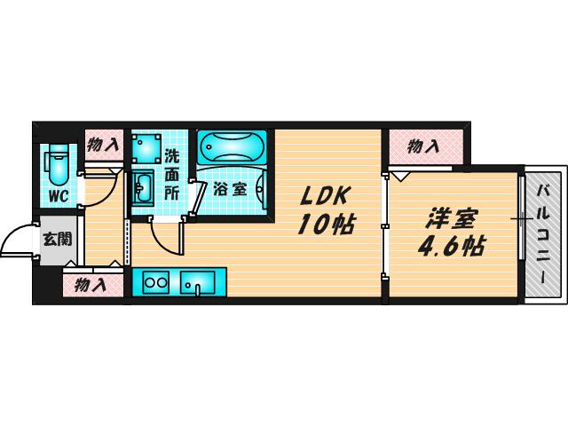 ルクレール菱屋(1LDK/2階)の間取り写真