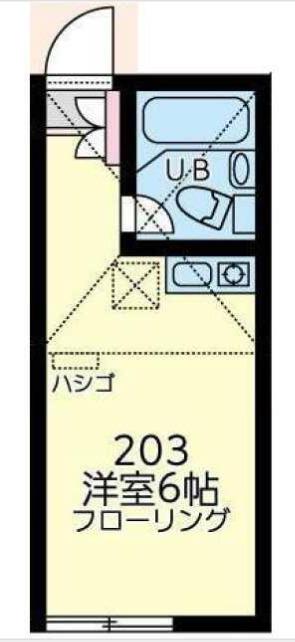 ユナイト鶴見ロザリオ(ワンルーム/2階)の間取り写真