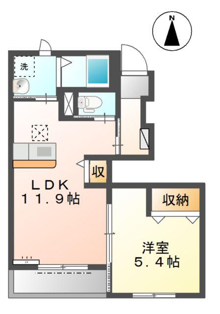 メゾンボワ(1LDK/1階)の間取り写真
