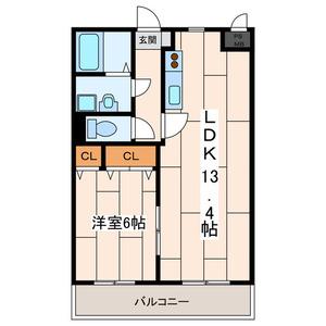 メーラ西鶴間Ⅲ(1LDK/2階)の間取り写真