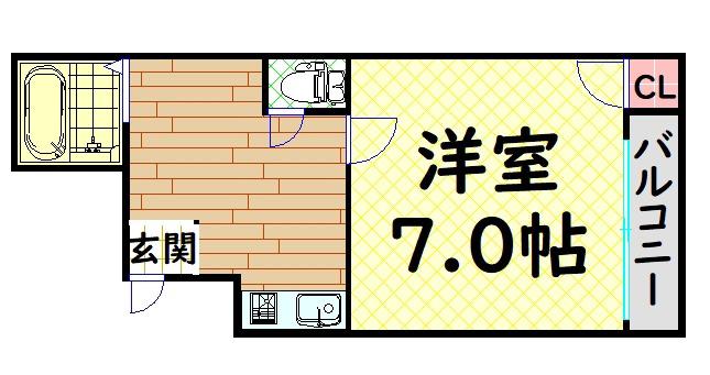 アーバンステージ・アペックス(1K/4階)の間取り写真