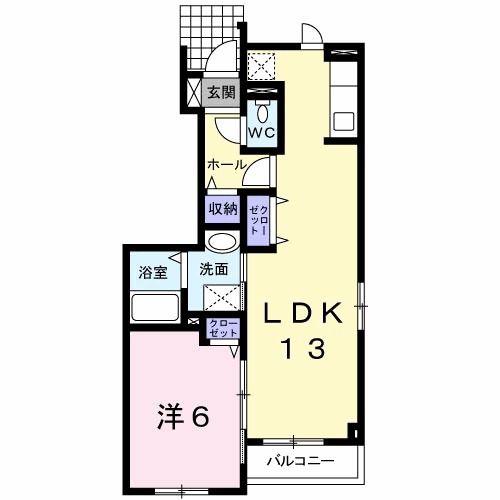ノルドソーレ(1LDK/1階)の間取り写真