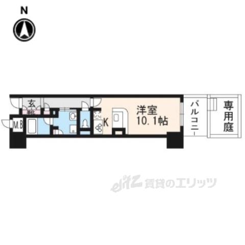 エスリード京都大宮(ワンルーム/1階)の間取り写真