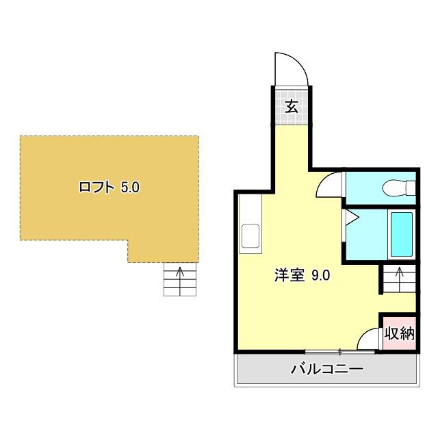 とさでん交通桟橋線 桟橋通二丁目駅 徒歩12分 3階建 築31年(ワンルーム/3階)の間取り写真