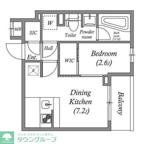 レジデンス経堂桜丘(1DK/2階)の間取り写真