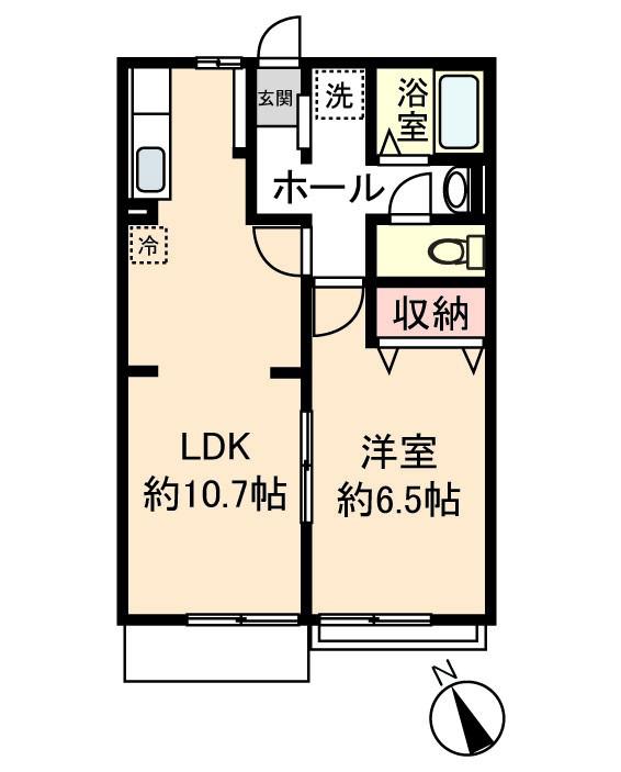 パークハイツ深井(1LDK/1階)の間取り写真