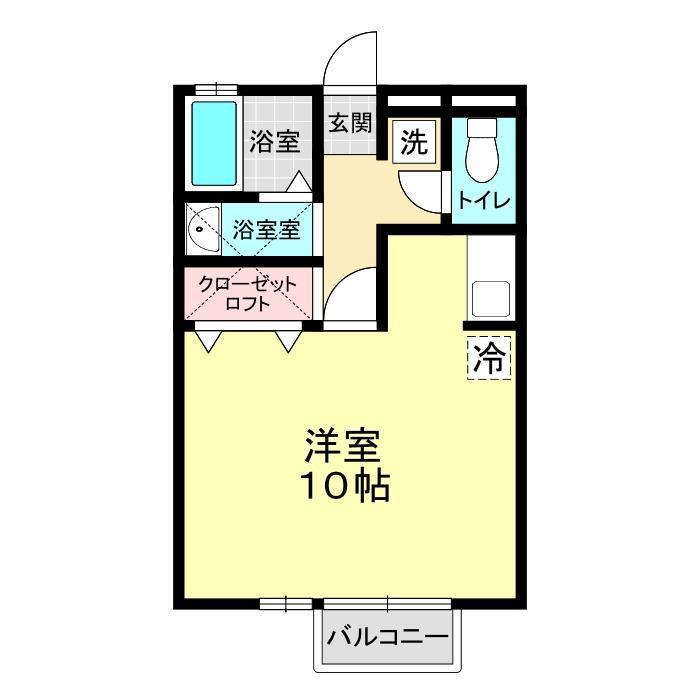 セジュール楷(ワンルーム/2階)の間取り写真