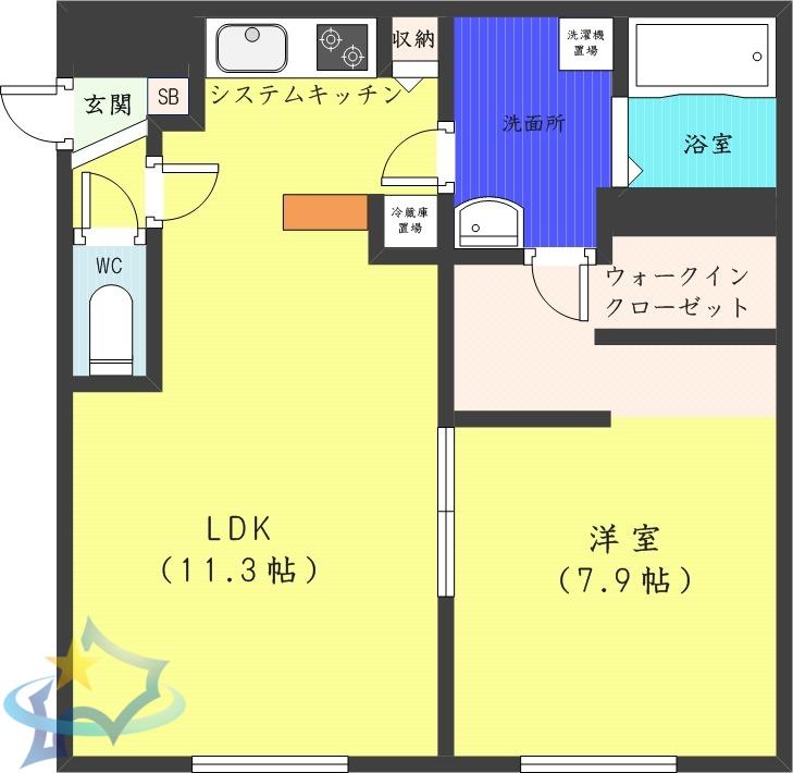 PAS A PAS24(1LDK/4階)の間取り写真