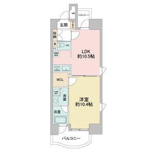 さくらHILLS 名駅ノース(1LDK/6階)の間取り写真