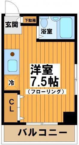 カーサアスラード(ワンルーム/3階)の間取り写真