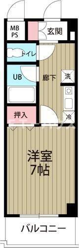 河幸第八ビル(1K/4階)の間取り写真