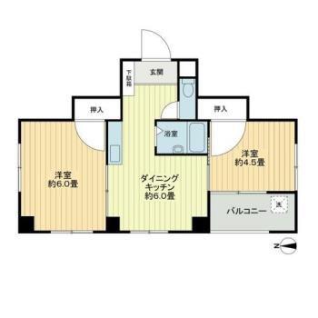 キングビルディング(2DK/4階)の間取り写真