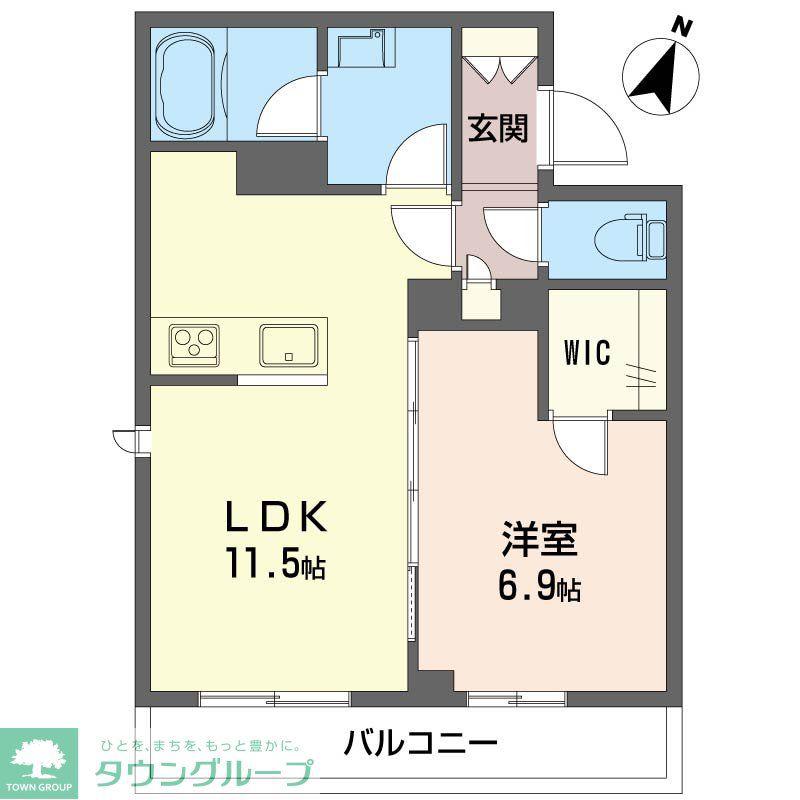 エクラージュ湘南(1LDK/3階)の間取り写真